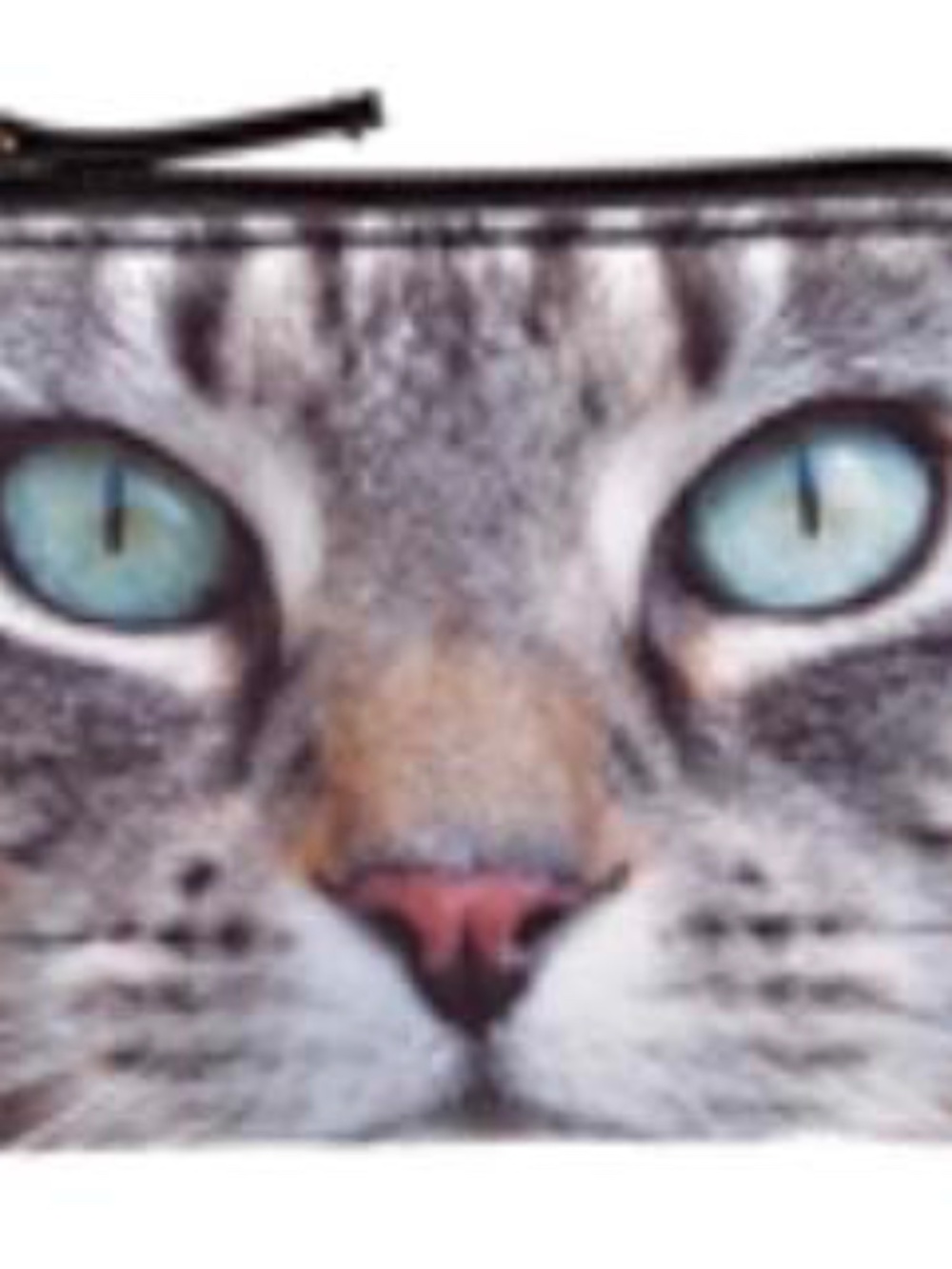 COIN PURSE, FULL COLOUR CAT FACE, POLYURETHANE & POLYESTER LINING, ZIP TOP, TAG